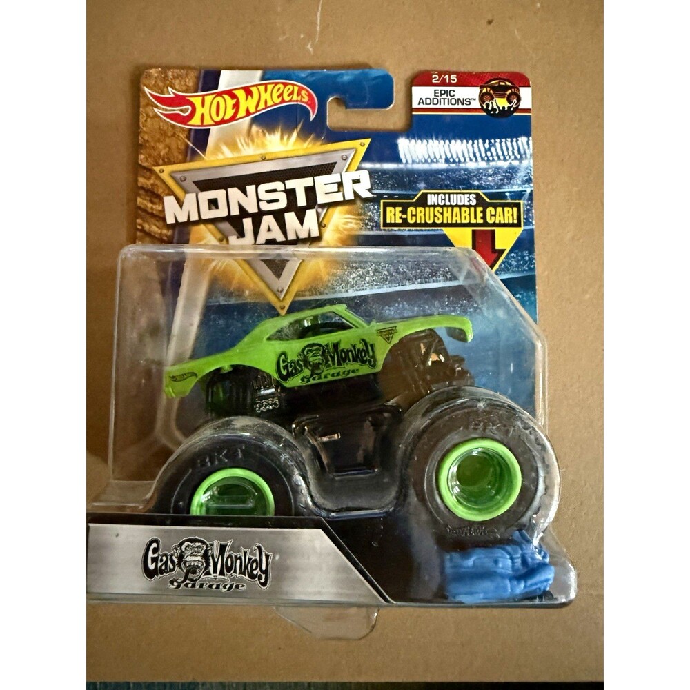 2018 Hot Wheels Monster Jam Gas Monkey Garage 2/15 Re-Crushable Car 1:64
